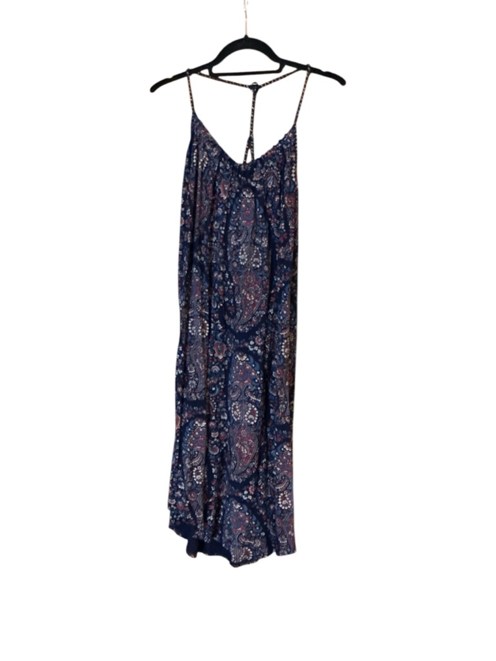 Spring wedding dress guest Boho Paisley T-Back Midi Dress